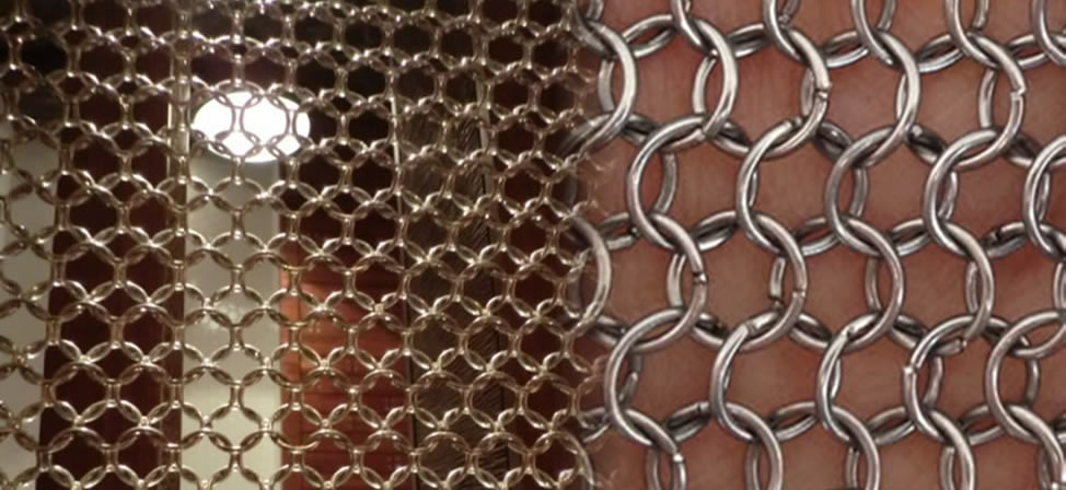 Alu and SS Ring Chained Coil Mesh Fabric