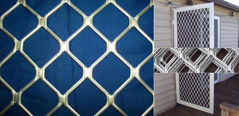 Perforated Aluminium Expanded Metal Mesh Screen Anodized Finish Surface  Decorative